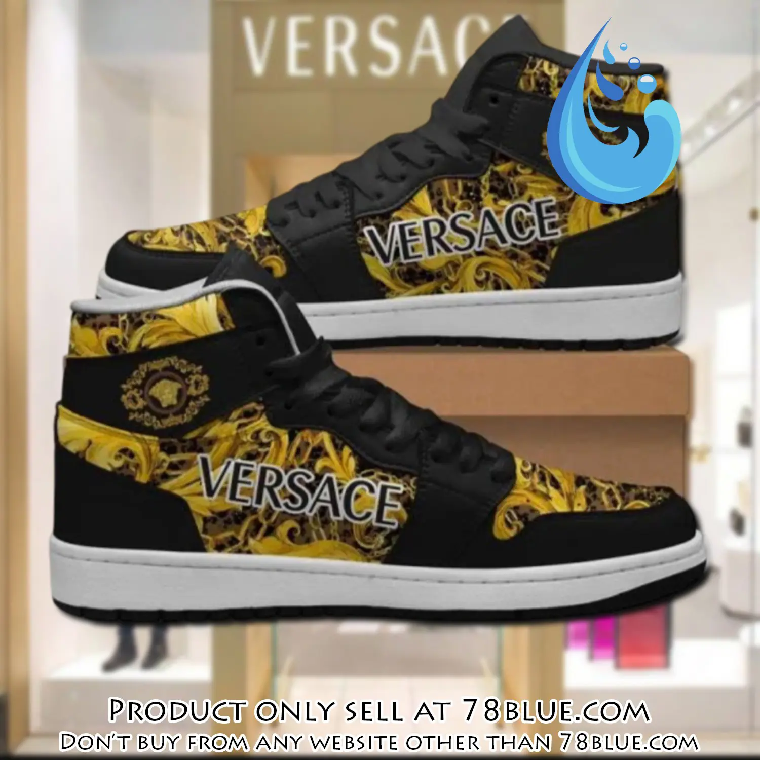 Gianni versace black high air jordan sneakers shoes hot gifts unisex 78b5120677